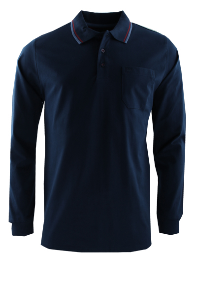 REDMOND Poloshirt Comfort Fit Langarm Polokragen geknpft dunkelblau preisreduziert