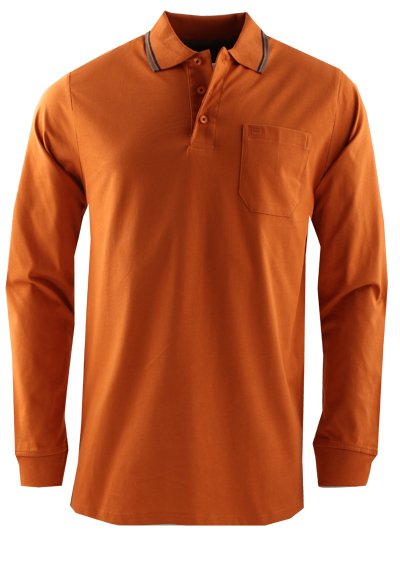 REDMOND Poloshirt Comfort Fit Langarm Polokragen geknpft orange preisreduziert